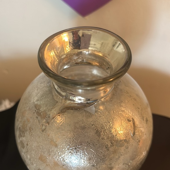 Vintage Pier1 Silver Mercury Glass Jar-Circa 1980 -Handblown Mercury Vase - Picture 5 of 7